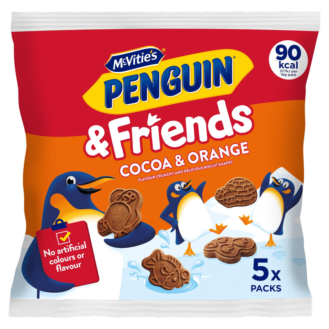 McVitie's Penguin and Friends Cocoa and Orange Flavour Shapes 5Pack