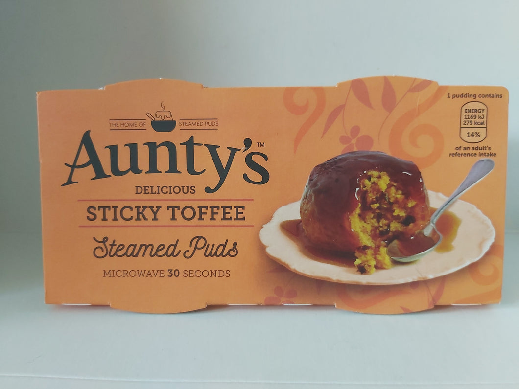 Aunty's Steamed Puds 2 pk Sticky Toffee