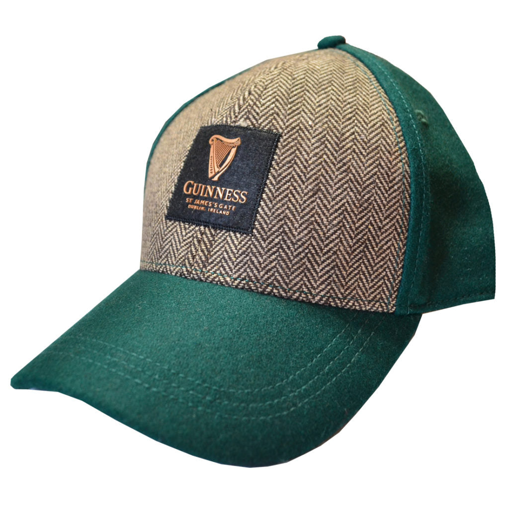 GUINNESS – GREEN EMBOSSED TWEED BASEBALL HAT