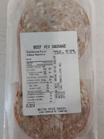 Vegetable Beef Sausage