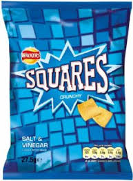 Walkers Squares  Salt and Vinegar 27.5g